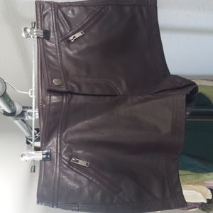 Brown, size large, faux leather shorts